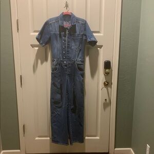 Edison Free People   We The Free   Blue Denim Jumpsuit XS